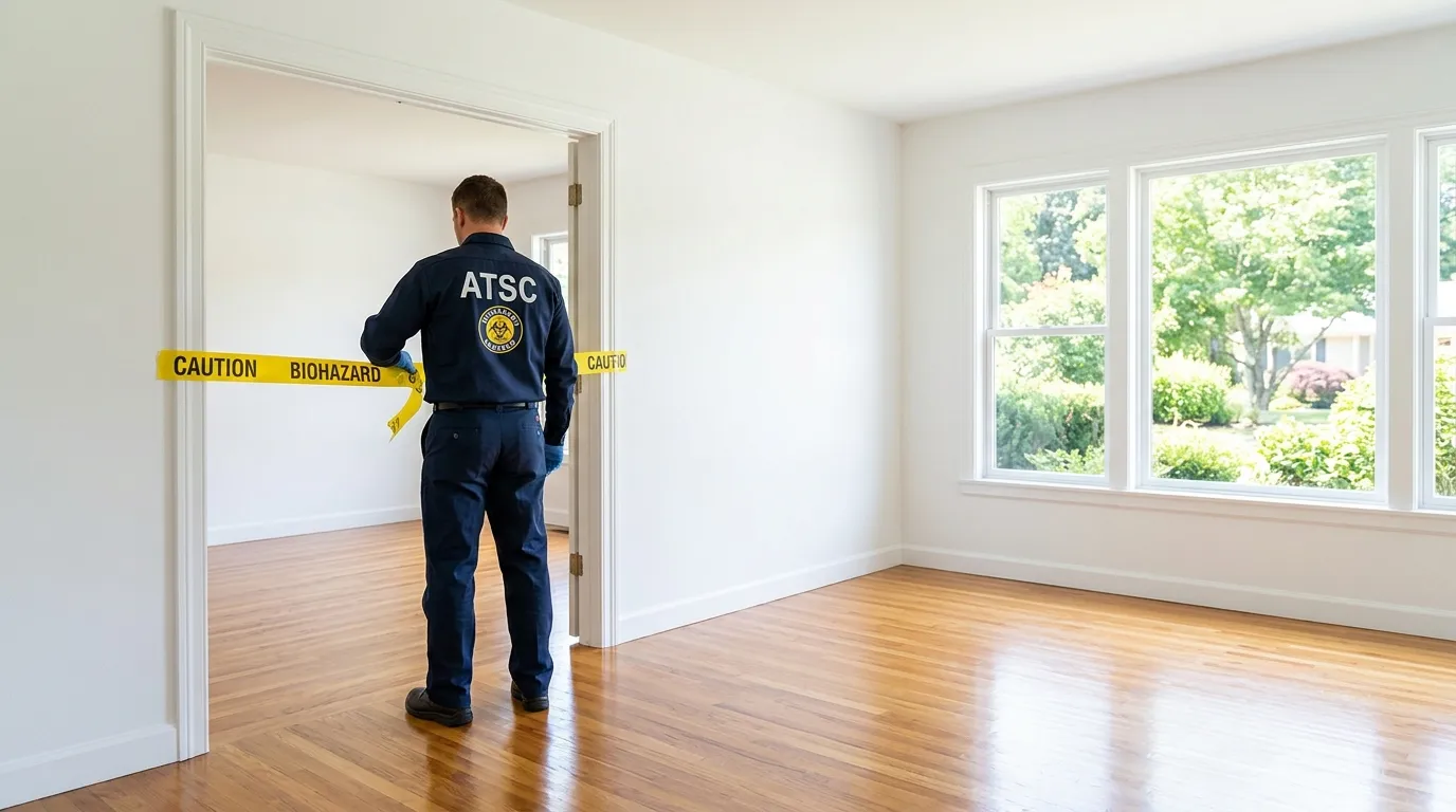 Certified biohazard cleanup crew performing Trauma Scene Cleanup in Petworth